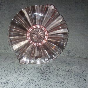 Vintage Pink Depression Glass Low Bowl